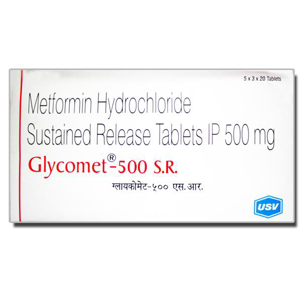 Buy Glycomet SR 500mg Tablet 20's At Discounted Price | 24x7 Pharma
