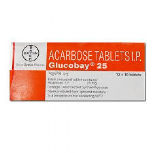 Buy Glucobay 25mg Tablet 10's At Best Price| 24x7 Pharma