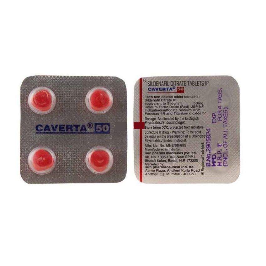 Purchase CAVERTA 50mg Tablet 4's  | 24x7 Pharma