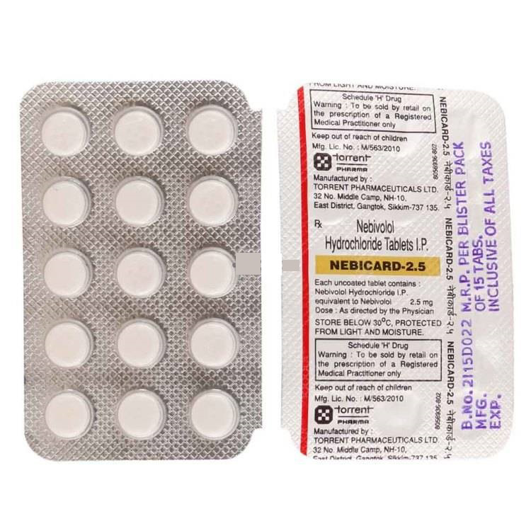 Get Nebicard 2.5mg Tablet 15's At Discounted Price | 24x7 Pharma