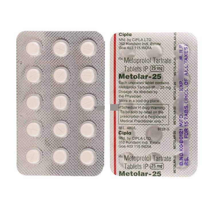 Buy METOLAR 25mg Tablet 15's At Offer Price | 24x7 Pharma