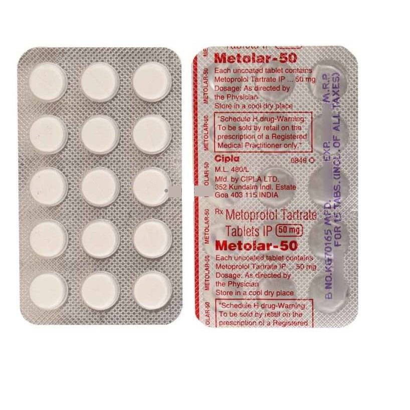 METOLAR 50mg Tablet 15's At Best Price At Flat 25% OFF| 24x7 Pharma