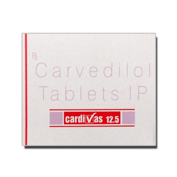 CARDIVAS 12.5mg Tablet 10's (Carvedilol) | 24x7 Pharma