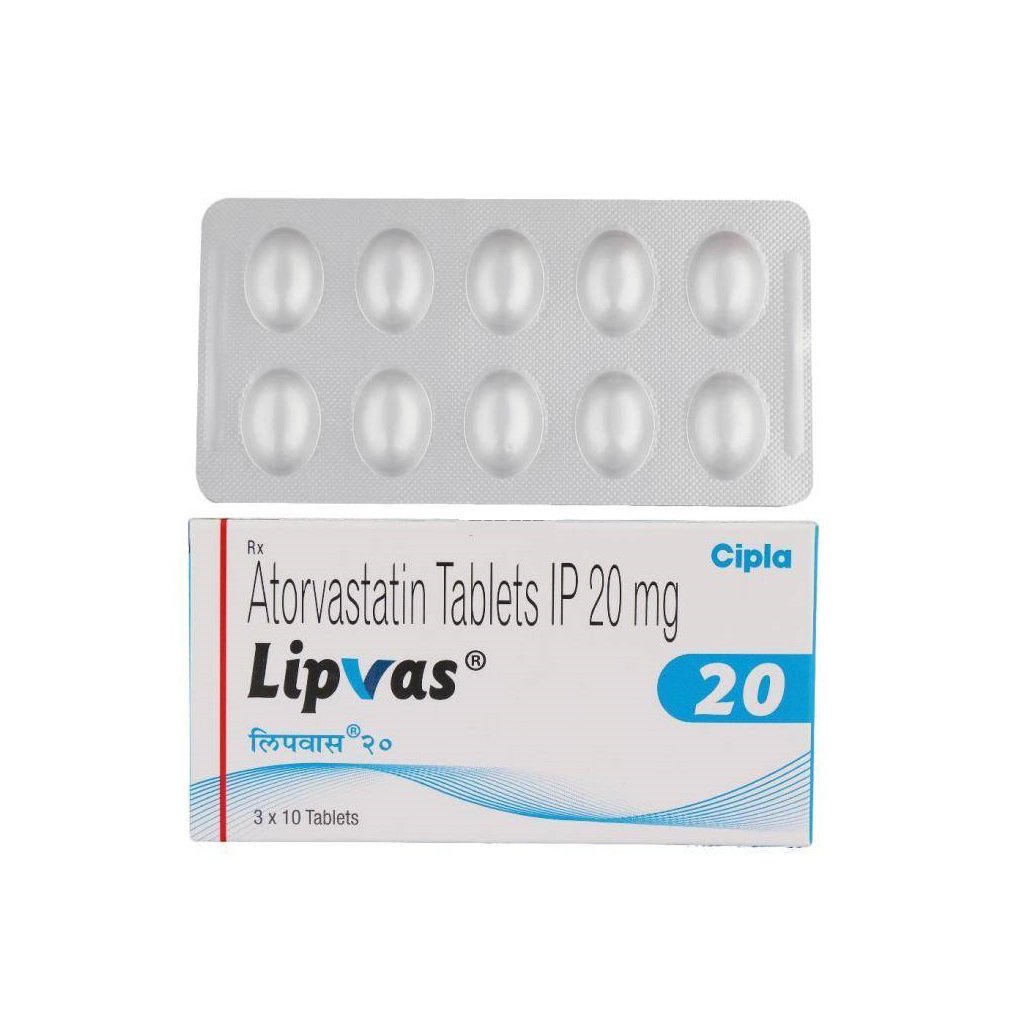 Lipvas 20mg Tablet 30's | 24x7 Pharma