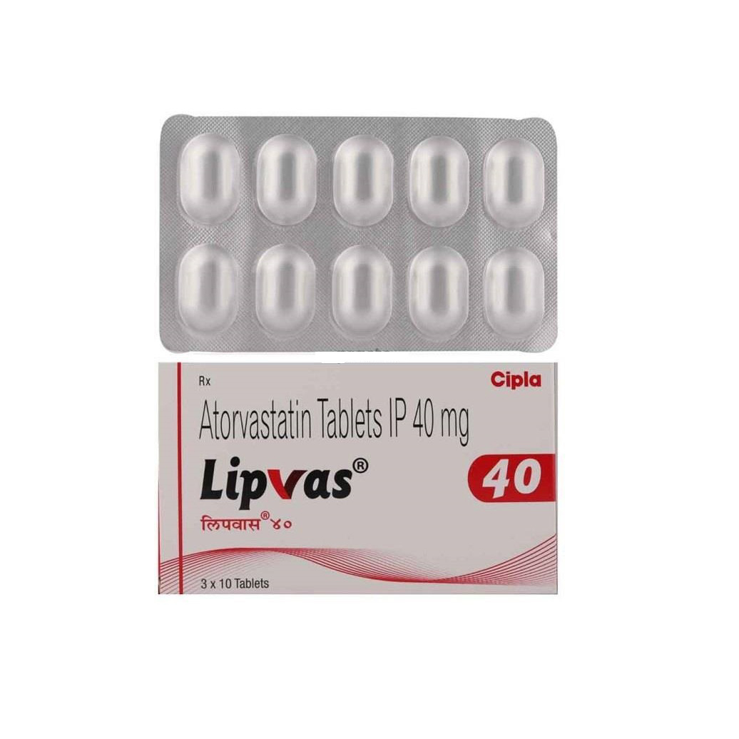 Get Lipvas 40mg Tablet 30's With Fast Shipping | 24x7 Pharma