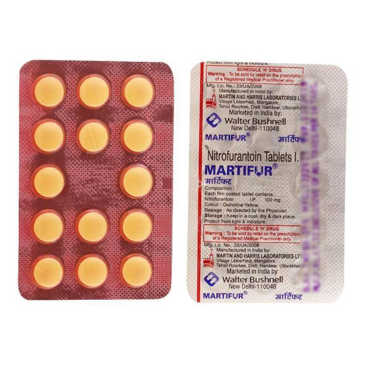 Buy MARTIFUR 100mg Tablet 14's| Nitrofurantoin | 24x7 Pharma