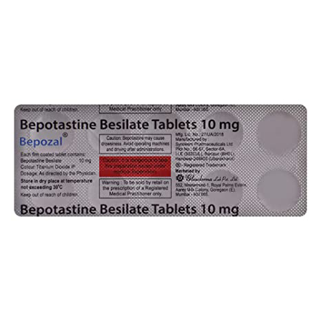 Bepozal Tablet 10's At Best Price At Flat 25% OFF| 24x7 Pharma