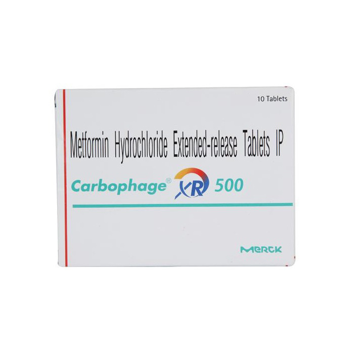 Get Carbophage XR 500mg Tablet 10'S At Offer Price | 24x7 Pharma