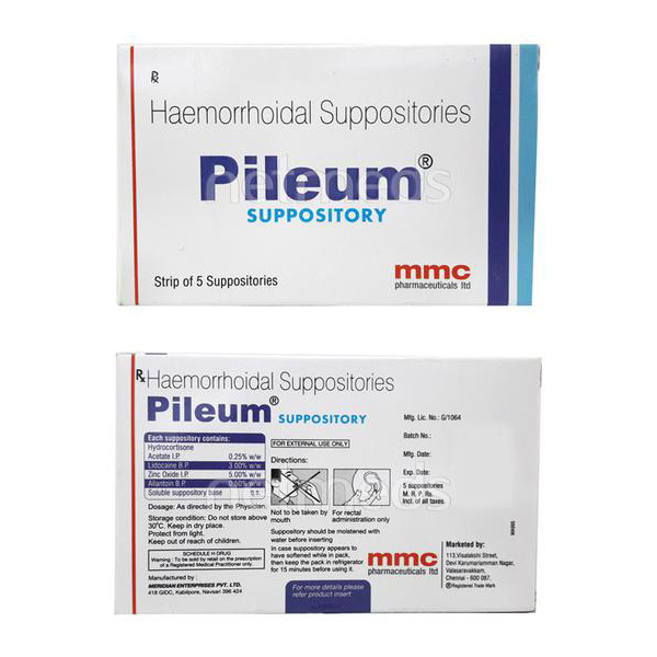 Pileum Suppository 5'S - 24x7 Pharma