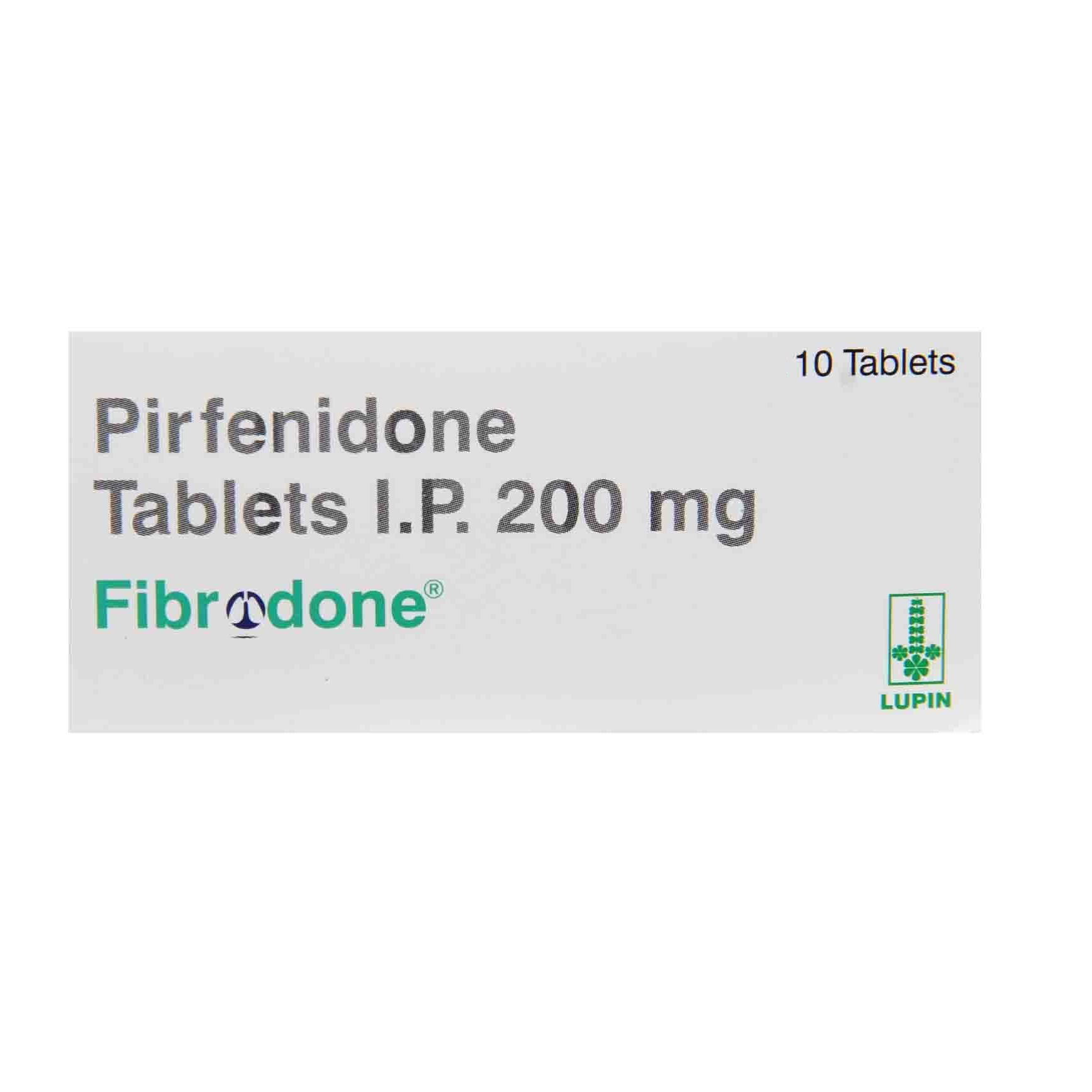 Fibrodone 200mg Tablet 10'S (Pirfenidone) | 24x7 Pharma