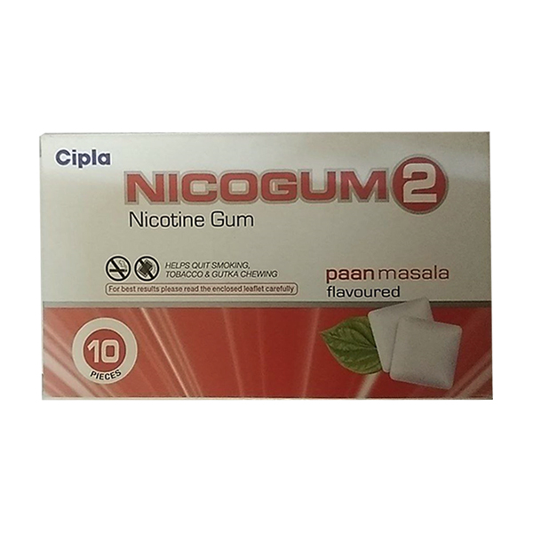 Nicogum 2 Paan Masala Flavoured Chew Gum 10's  | 24x7 Pharma