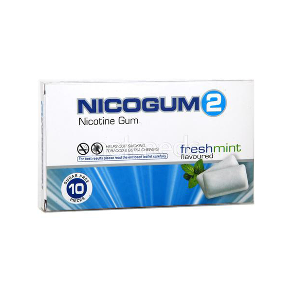 Purchase Nicogum Freshmint 2mg Tablet 10'S | 24x7 Pharma