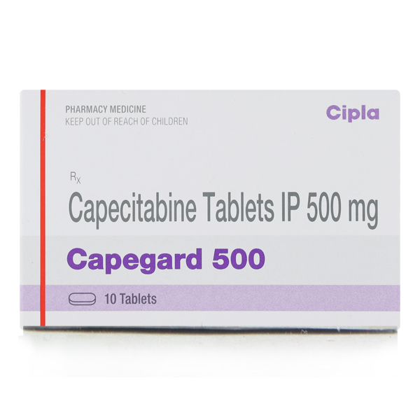 Capegard 500mg Tablet 10'S (Capecitabine) | 24x7 Pharma